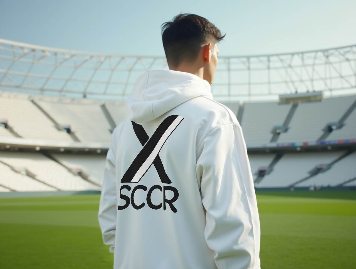 Foundation White: Vertical Back Print Hoodie